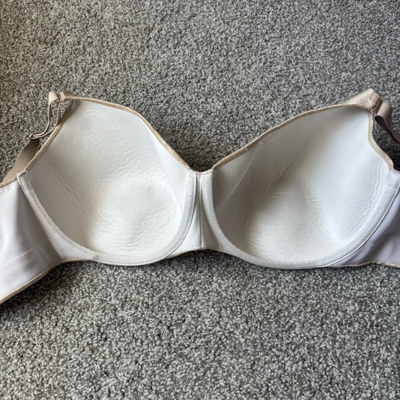 Cacique Tan Floral Lace Lightly Line Balconette Bra Adjustable Straps 42F - Picture 7 of 14